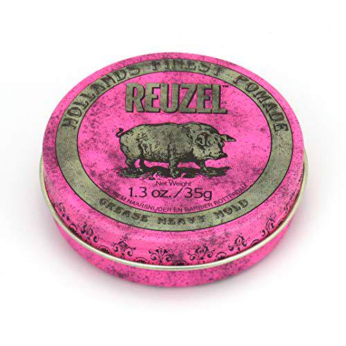 Reuzel - Pink Grease Heavy Hold Pomade - A Base de Aceite y Cera de Abeja