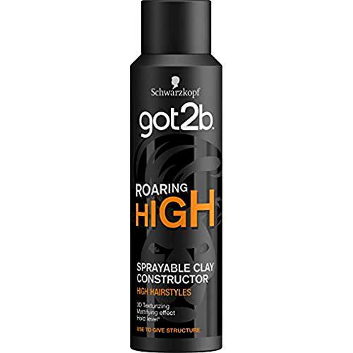 Got2b - Arcilla En Spray Roaring High, 150 ml, Consigue un peinado con volumen y con un acabado de efecto mate