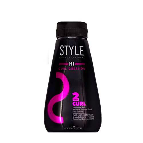 Hipertin - Gel fijador vegano para cabello rizado u ondulado Curl Creation Fuerza 2 HI STYLE, 200ml